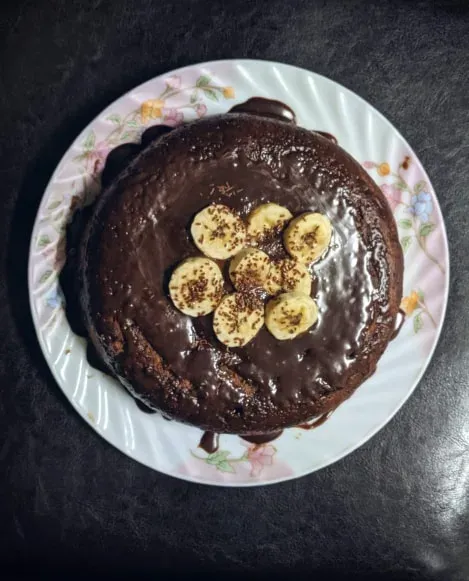4-Minute Microwave Banana Chocolate Cake