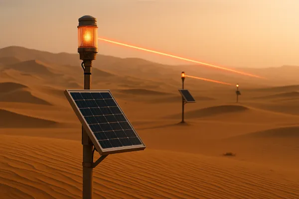 Solar-Powered Laser Beacons