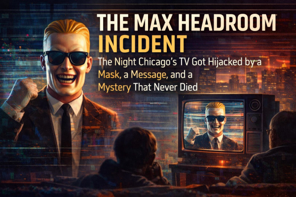 The Max Headroom Incident: The Night Chicago’s TV Got Hijacked by a Mask, a Message, and a Mystery That Never Died